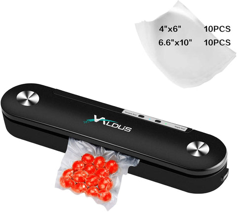 GOLBCNG Black Vacuum Sealer Machine with 20 Pcs Vacuum Bags Automatic Food Sealers Machine Vacuum Packing Machine for Food Preservation Storage