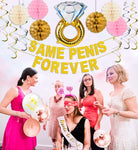 TMCCE Bachelorette Party Decorations Bridal Shower Supplies Bride to be kit - Same Forever Banner,Sash,Engagement Ring Balloon,Pom Poms Flowers, Balloons,Swirl