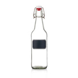 Swing Top Glass Bottles - Flip Top Brewing Bottles For Kombucha, Kefir, Beer - Clear Color - 16oz Size - Set of 6 - Leak Proof Easy Caps, Bonus Gaskets, Chalkboard Labels and Pen - Fast Clean Design by Otis Classic