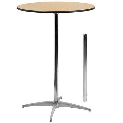 Flash Furniture 30'' Round Wood Cocktail Table with 30'' and 42'' Columns