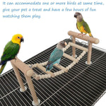 kathson Bird Perches Stand Toy, Parrot Swing Climbing Ladder Toys, Birdcage Top Play Gyms Playground Stands Wooden Perch for Parakeet, Cockatiel, Lovebirds, Conure and Finches