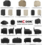 Unicook Heavy Duty Waterproof Grill Cover for Oklahoma Joe's Longhorn Combo Smoker, Outdoor Charcoal/Smoker/Gas Combo Grill Cover, Offset Smoker Cover, Fade and UV Resistant, Black