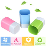 iHave Toothbrush Holder Wall Mount 3 Cups Electric Toothbrush Storage Set- No Drill or Nail Needed (3 Color Toothbrush Holder)