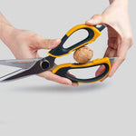 Deiss PRO Kitchen Shears – Heavy Duty Kitchen Scissors – 8-in-1 Multi-Purpose Scissors – Vegetable Peeler, Fish Scaler, Bone Cutting Scissor, Meat Poultry Shears – Magnetic Holder