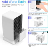 MOSAJIE Portable Air Conditioner, Oscillating Air Cooler Desk Fan Evaporative Air Mist Humidifier with Timer for Home, Office