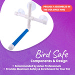 Super Bird Creations SB126 Portable Fold-Away Shower Perch with Suction Cups, Bird Grooming Accessory for Medium & Large Size Birds, 9.5” x 11” x 8”