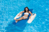 Poolmaster Swimming Pool Floating Chaise Lounge, Caribbean, Blue Stripe