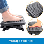 Adjustable Under Desk Footrest - Ergonomic Foot Rest with 3 Height Position - 30 Degree Tilt Angle Adjustment for Home & Office - Non-Skid Massage Surface Texture Improves Posture & Circulation