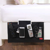 DuomiW Bedside Storage Organizer, Beside Caddy, Table Cabinet Storage Organizer, TV Remote Control, Phones, Magazines, Tablets, Accessories (Brown)