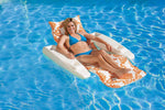 Poolmaster Swimming Pool Floating Chaise Lounge, Caribbean, Blue Stripe