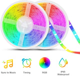 Led Strip Lights Sync to Music,32.8ft 5050 RGB Light Color Changing with Music IP65 Waterproof LED Rope by Proteove