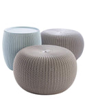 Keter 232044 Urban Knit Pouf Set, Brown/Taupe