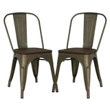 POLY & BARK EM-112-BLK-X4 Trattoria Side Chair in Black (Set of 4)