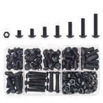 DYWISHKEY 180 Pieces M5 x 6mm/8mm/10mm/12mm/16mm/20mm/25mm, 10.9 Grade Alloy Steel Hex Button Head Cap Bolts Nuts Kit with Hex Wrench