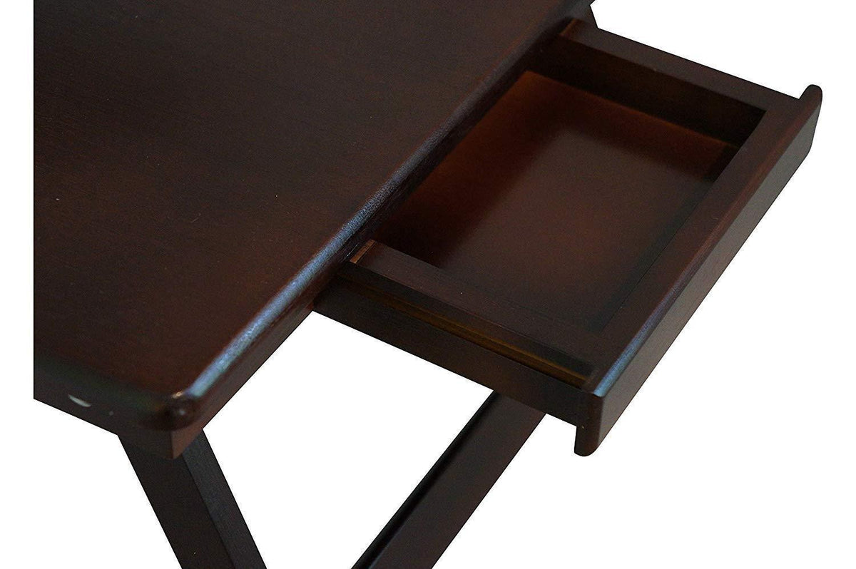 Portable Bamboo Walnut laptop Lap Desk with Drawer, Foldable Legs – LBC ...