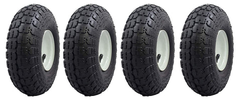 Ranch Tough 4 Pack RT310 10" Pneumatic Replacement Tires for Garden Including Gorilla Cart, Black