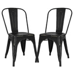 POLY & BARK EM-112-BLK-X4 Trattoria Side Chair in Black (Set of 4)