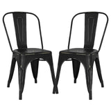 POLY & BARK EM-112-BLK-X4 Trattoria Side Chair in Black (Set of 4)