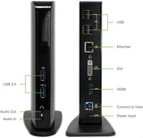 Plugable USB 3.0 Universal Laptop Docking Station for Windows (Dual Video HDMI and DVI/VGA, Gigabit Ethernet, Audio, 6 USB Ports)