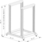 22U 4 Post Open Frame 19'' Server/Audio Networking Data Steel Rack Deep 24" with one Fixed Shelf