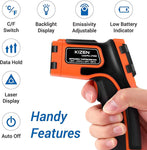 Kizen LaserPro LP300 Infrared Thermometer Non-Contact Digital Laser Temperature Gun with LCD Display -58℉～1112℉(-50℃～600℃) Adjustable Emissivity