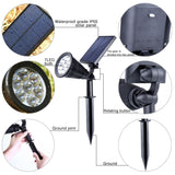 Starsprairie Color Changing Solar Lights Outdoor Spotlight Waterproof 7 LED Adjustable 4th Gen Auto On/Off Outdoor Landscape Light for Yard Pool Garden Garage Driveway Deck 2 Pics by Starsprairie