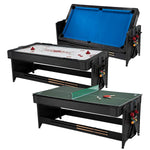 Fat Cat Pockey 7ft Black 3-in-1 Air Hockey, Billiards, and Table Tennis Table