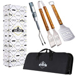 Hike Crew Dad BBQ Tools Gift Set – 4-Piece Grill Accessories Utensils Kit Perfect for Holiday, Birthday or Father’s Day – Includes Tongs, Spatula, Digital Thermometer & Carrying Case (Gift Box)