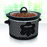 Crockpot Round Slow Cooker, 4.5 quart, Black & White Pattern (SCR450-HX)