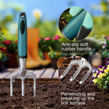 URCERI Garden Tool Set,10 Piece Heavy Duty Rust-Resistant Gardening Equipment with Garden Tool Bag,Gardening Gloves Shovels 98 Feet Bind Line and More,Perfect Garden Tools for Men and Woman