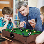 Mini Tabletop Pool Set- Billiards Game Includes Game Balls, Sticks, Chalk, Brush and Triangle-Portable and Fun for the Whole Family by Hey! Play!