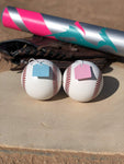 Gender Reveal Baseballs | Set of Premium Exploding Vibrant Pink and Blue Chalk | Extra-Powder Filled Baseballs | 2 Pack- 1 Pink 1 Blue for Gender Reveal Party!
