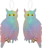 Tapix Owl Bird Repellent Reflective Holographic Bird Deterrent Hanging Device Effectively Keep Birds Away 2 Pack Owl to Scare Away Birds 15.3 x 8.2 inch, Best Bird Scare Device