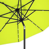 Best Choice Products 10-Foot Solar Powered Aluminum Polyester LED Lighted Patio Umbrella w/Tilt Adjustment and Fade-Resistant Fabric, Green