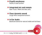 Panasonic ErgoFit In-Ear Earbud Headphones RP-HJE120-KA (Matte Black) Dynamic Crystal-Clear Sound, Ergonomic Comfort-Fit