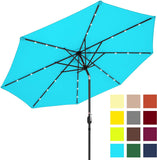 Best Choice Products 10-Foot Solar Powered Aluminum Polyester LED Lighted Patio Umbrella w/Tilt Adjustment and Fade-Resistant Fabric, Green