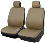 BDK OS-309-BG Polypro Black/Car Seat Cover, Easy Wrap Two-Tone Accent for Auto, Split Bench, Tan Beige